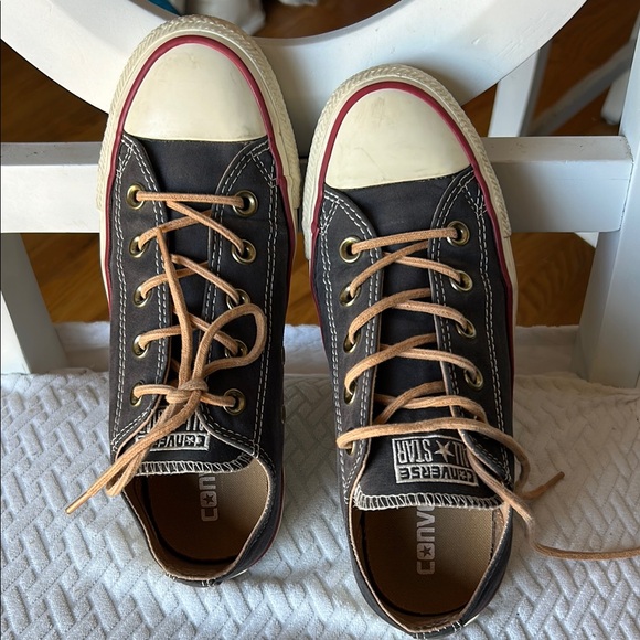 Converse Other - Converse Black and Tan Sneakers with Lace-Up Design